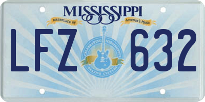 MS license plate LFZ632