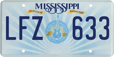 MS license plate LFZ633