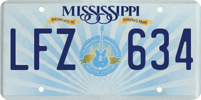 MS license plate LFZ634