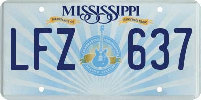 MS license plate LFZ637
