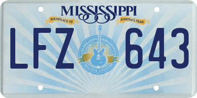MS license plate LFZ643