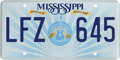 MS license plate LFZ645