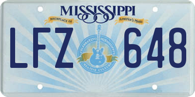 MS license plate LFZ648