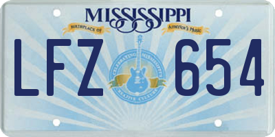 MS license plate LFZ654