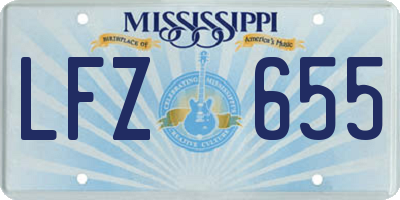 MS license plate LFZ655