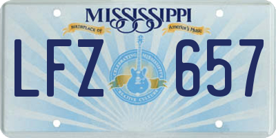MS license plate LFZ657
