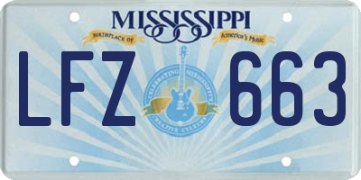 MS license plate LFZ663