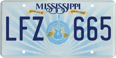 MS license plate LFZ665