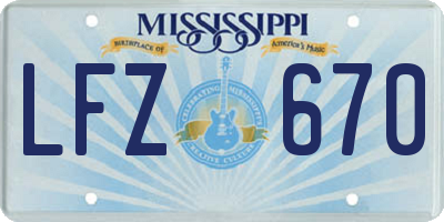 MS license plate LFZ670