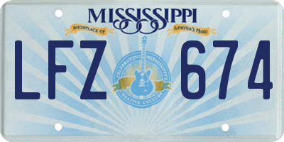 MS license plate LFZ674