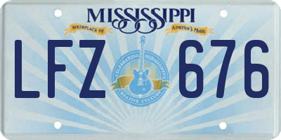 MS license plate LFZ676