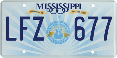 MS license plate LFZ677