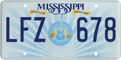 MS license plate LFZ678