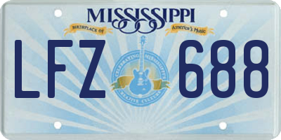 MS license plate LFZ688