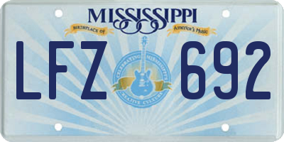 MS license plate LFZ692