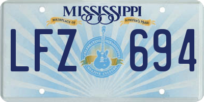 MS license plate LFZ694