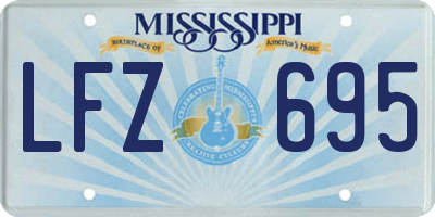 MS license plate LFZ695