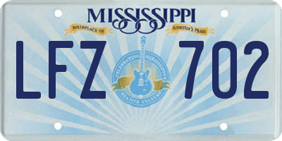 MS license plate LFZ702