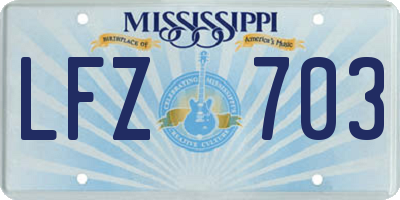 MS license plate LFZ703