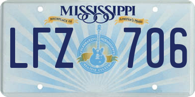 MS license plate LFZ706