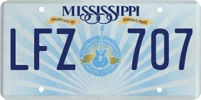 MS license plate LFZ707