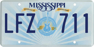 MS license plate LFZ711