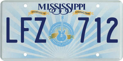 MS license plate LFZ712