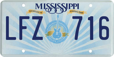 MS license plate LFZ716