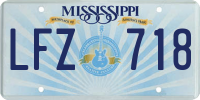 MS license plate LFZ718