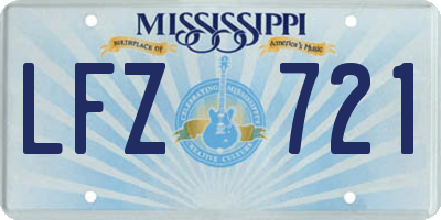 MS license plate LFZ721