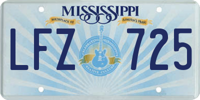 MS license plate LFZ725