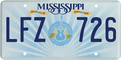 MS license plate LFZ726