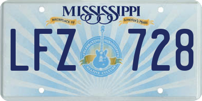 MS license plate LFZ728