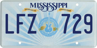 MS license plate LFZ729
