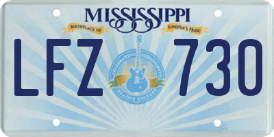 MS license plate LFZ730