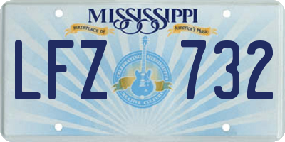 MS license plate LFZ732