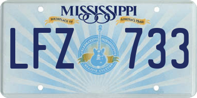 MS license plate LFZ733