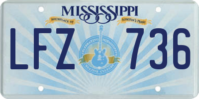 MS license plate LFZ736