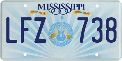 MS license plate LFZ738