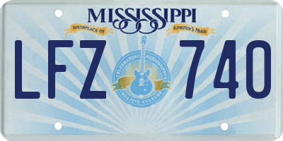 MS license plate LFZ740