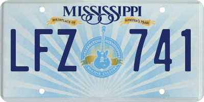MS license plate LFZ741
