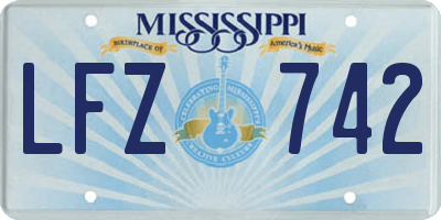 MS license plate LFZ742