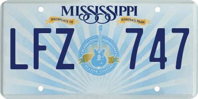 MS license plate LFZ747