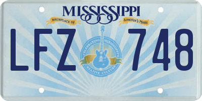 MS license plate LFZ748