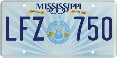 MS license plate LFZ750