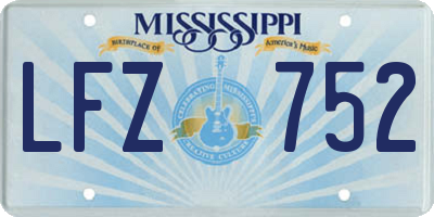 MS license plate LFZ752