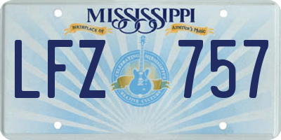 MS license plate LFZ757