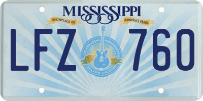 MS license plate LFZ760