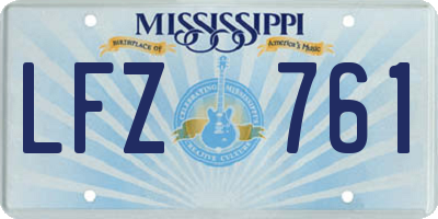MS license plate LFZ761