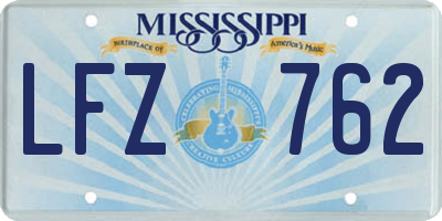 MS license plate LFZ762